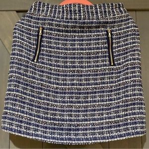Loft blue Tweed Shift Skirt